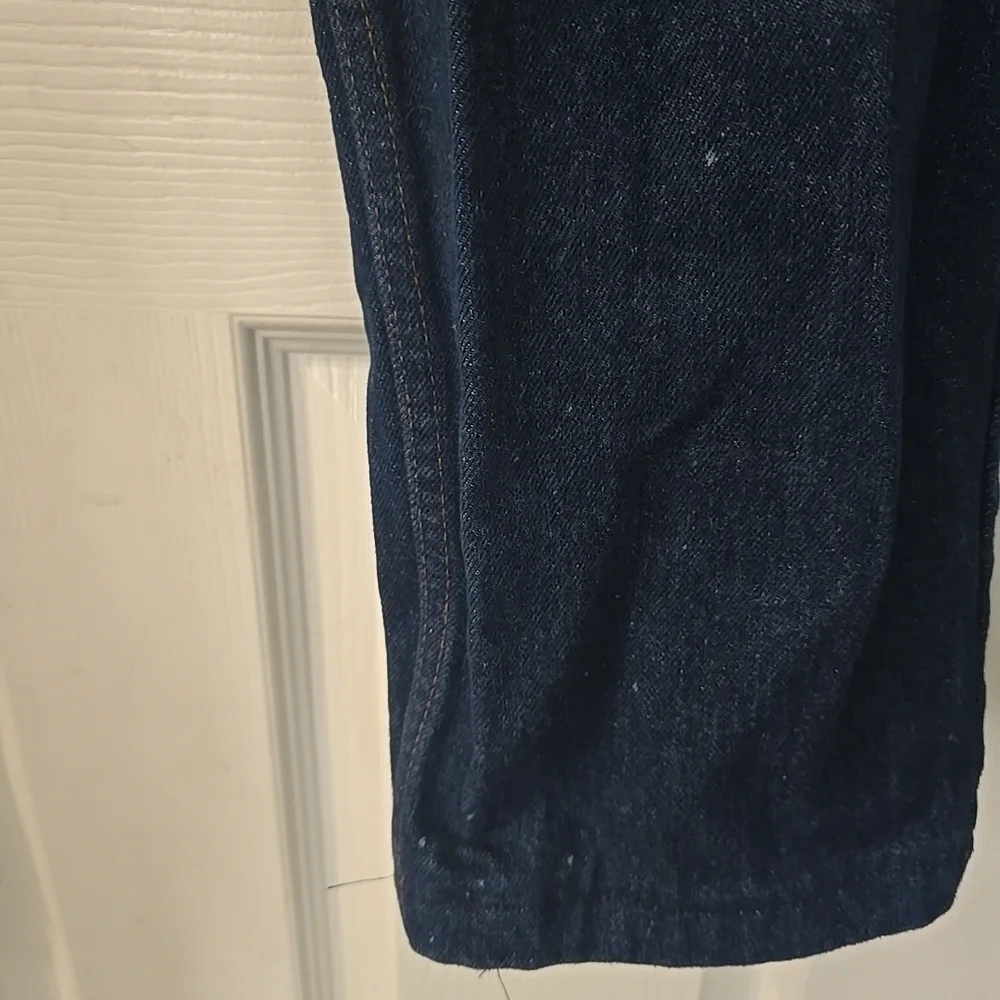Vintage Orange Tab Levi's 506 Dark Wash Blue‎ Jeans Size 36x27 Paint Splatter